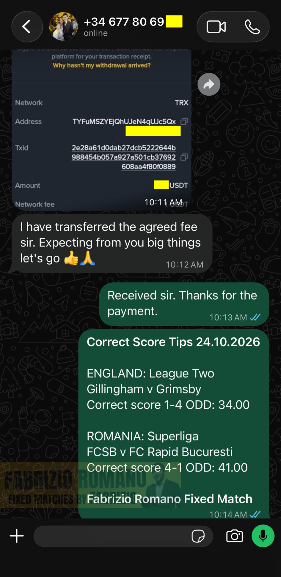 exact score fixed matches 24.10.2026
