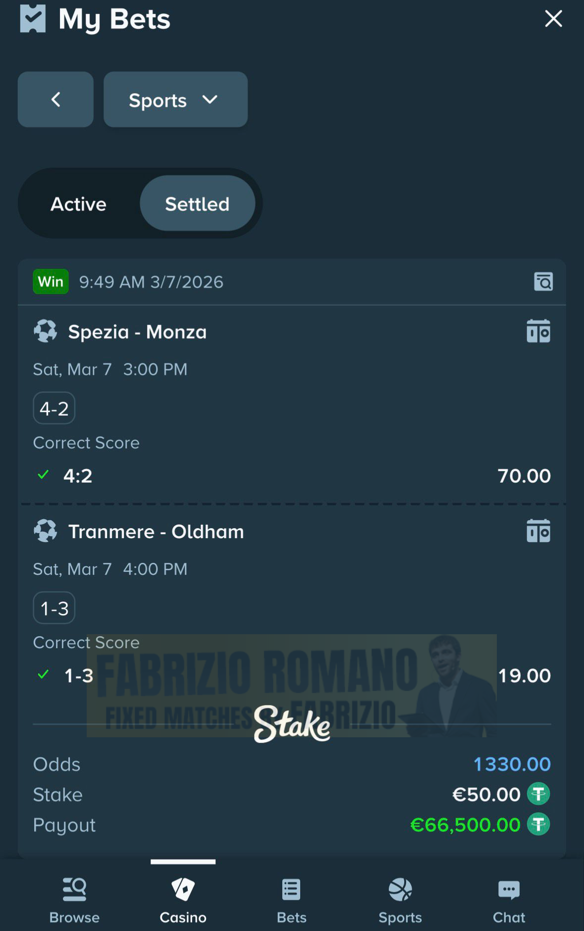 exact score fixed matches 07.03.2026