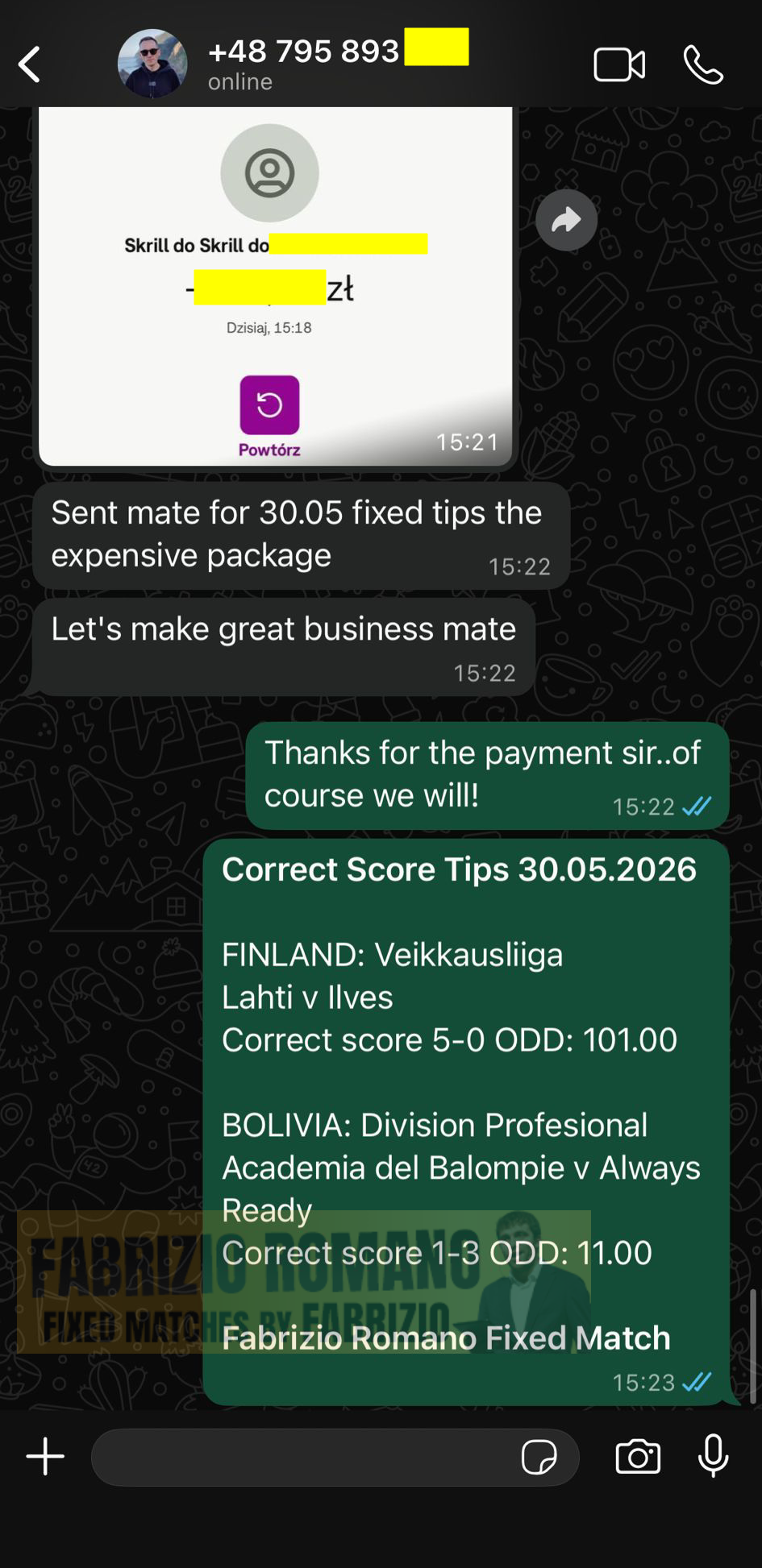 exact score fixed matches 30.05.2026