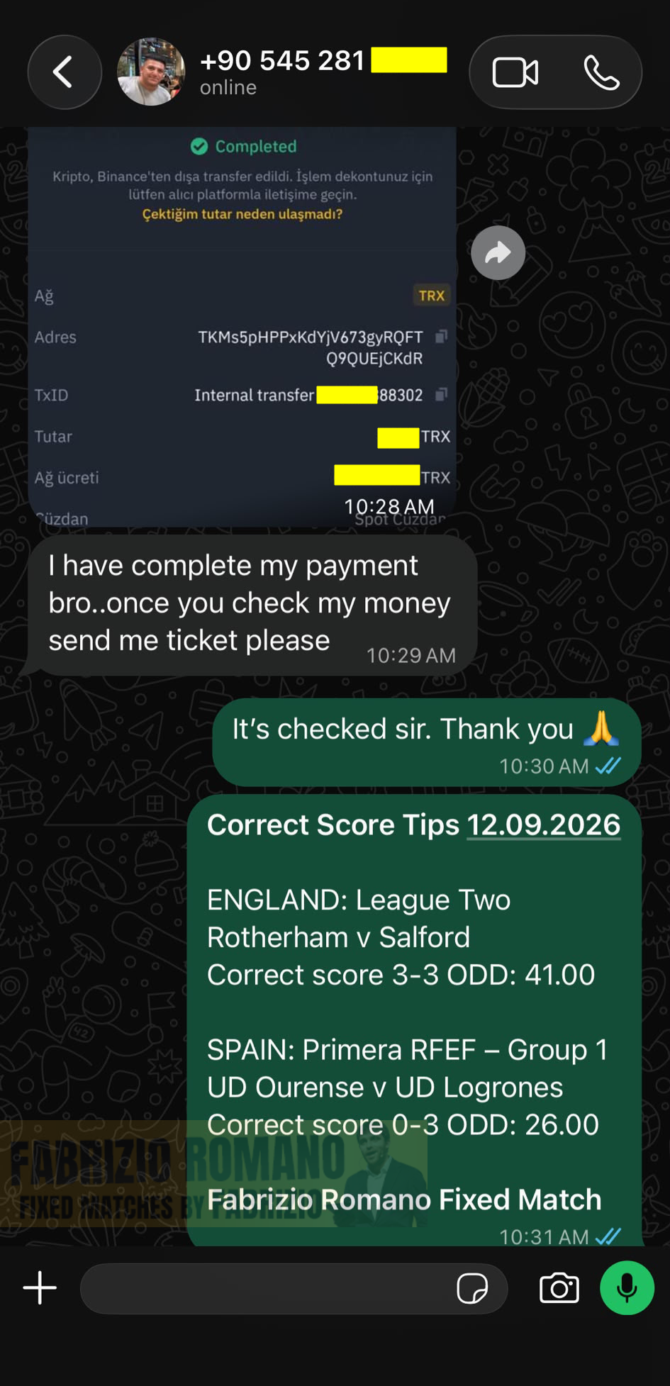 exact score fixed matches 12.09.2026