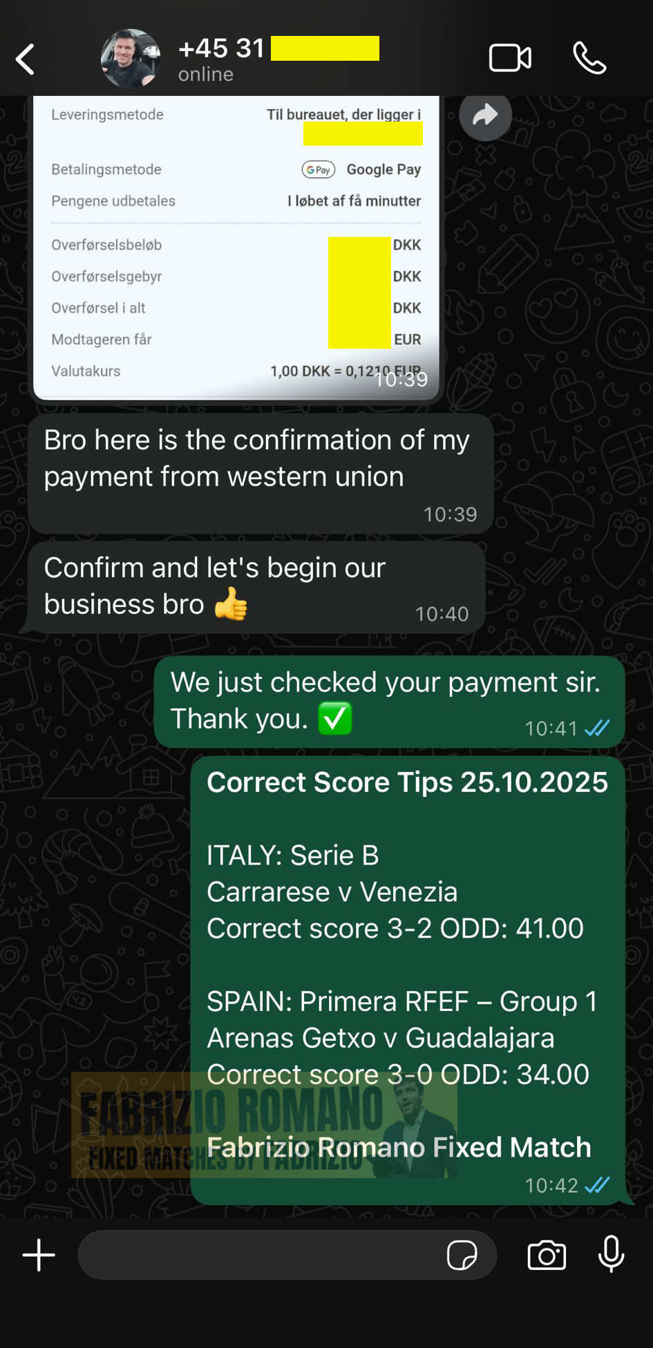 correct score fixed matches ticket 25.10.2025